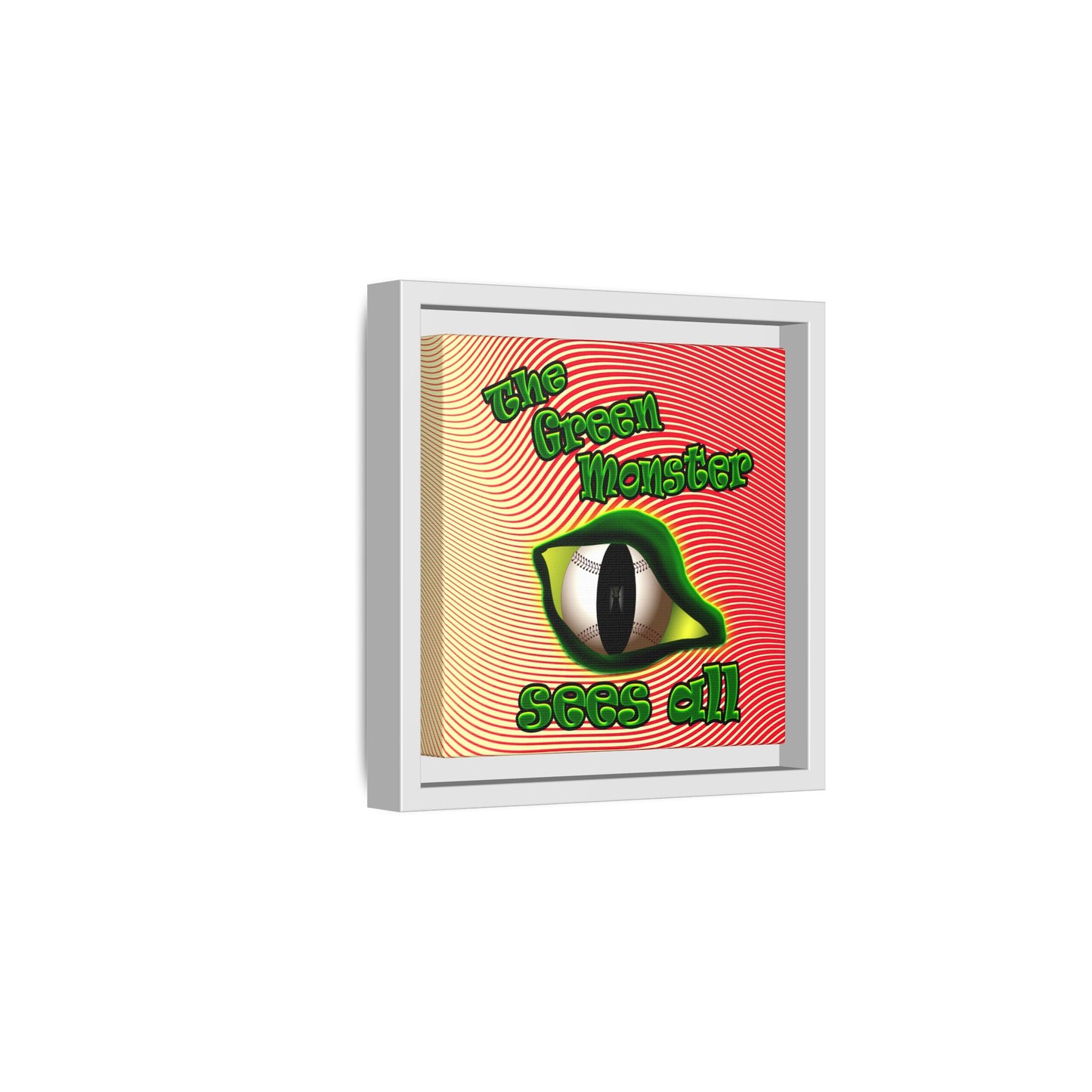 green monster - framed canvas art (yellow-orange wave)