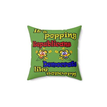 popping like popcorn - Faux Suede Square Pillow - (green)