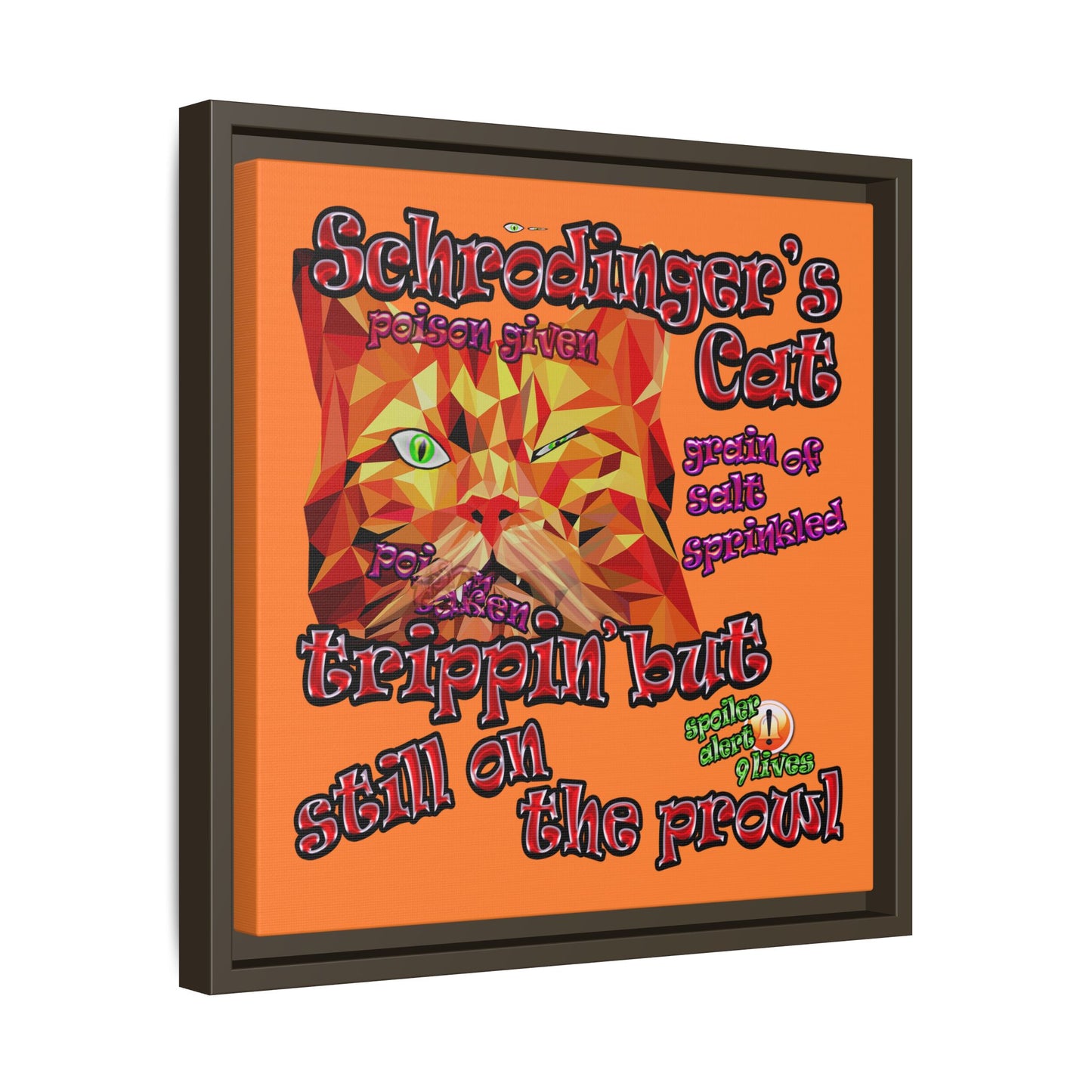 schrodinger's cat - framed canvas art (crusta)