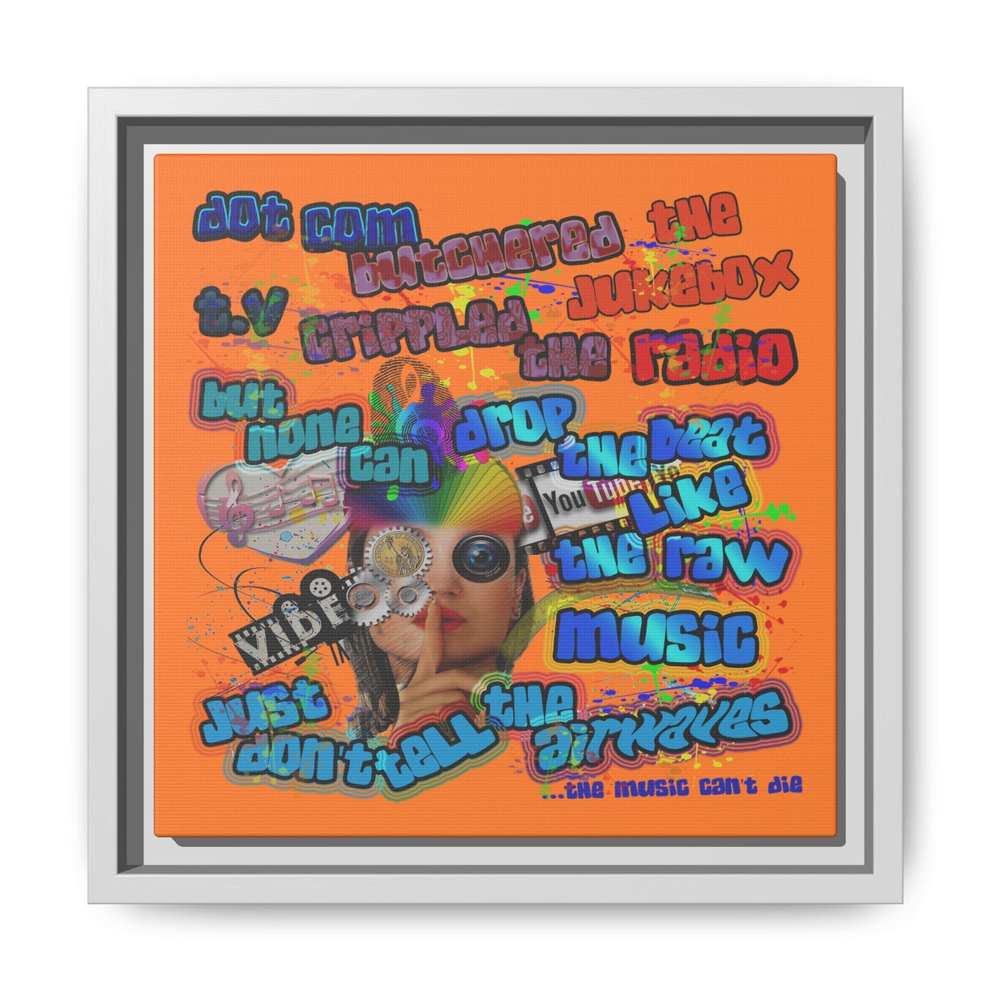 drop the beat - framed canvas art (crusta)