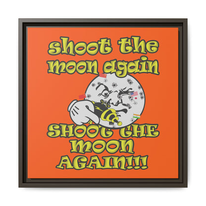 shoot the moon again - framed canvas art (orange)