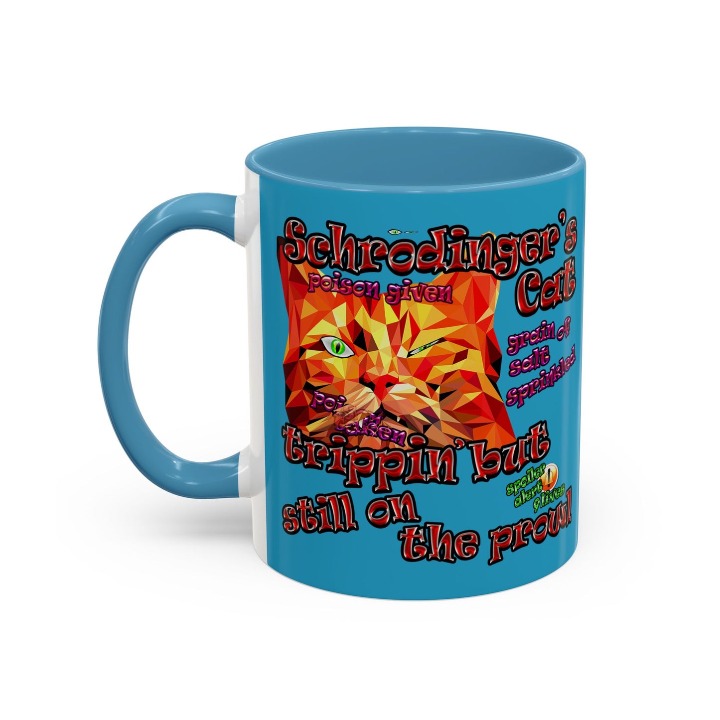 schrodinger's cat - Accent Mug (turquoise)