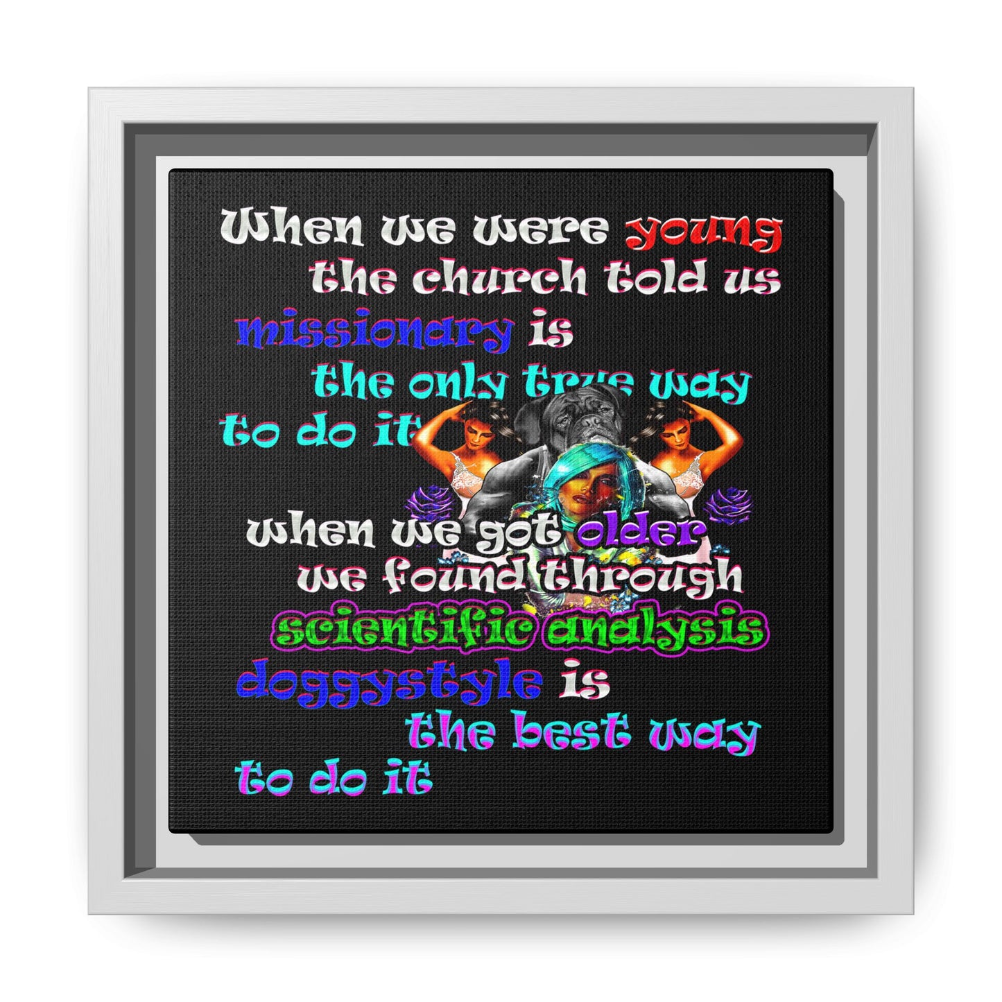 doggystyle - framed canvas art (black)