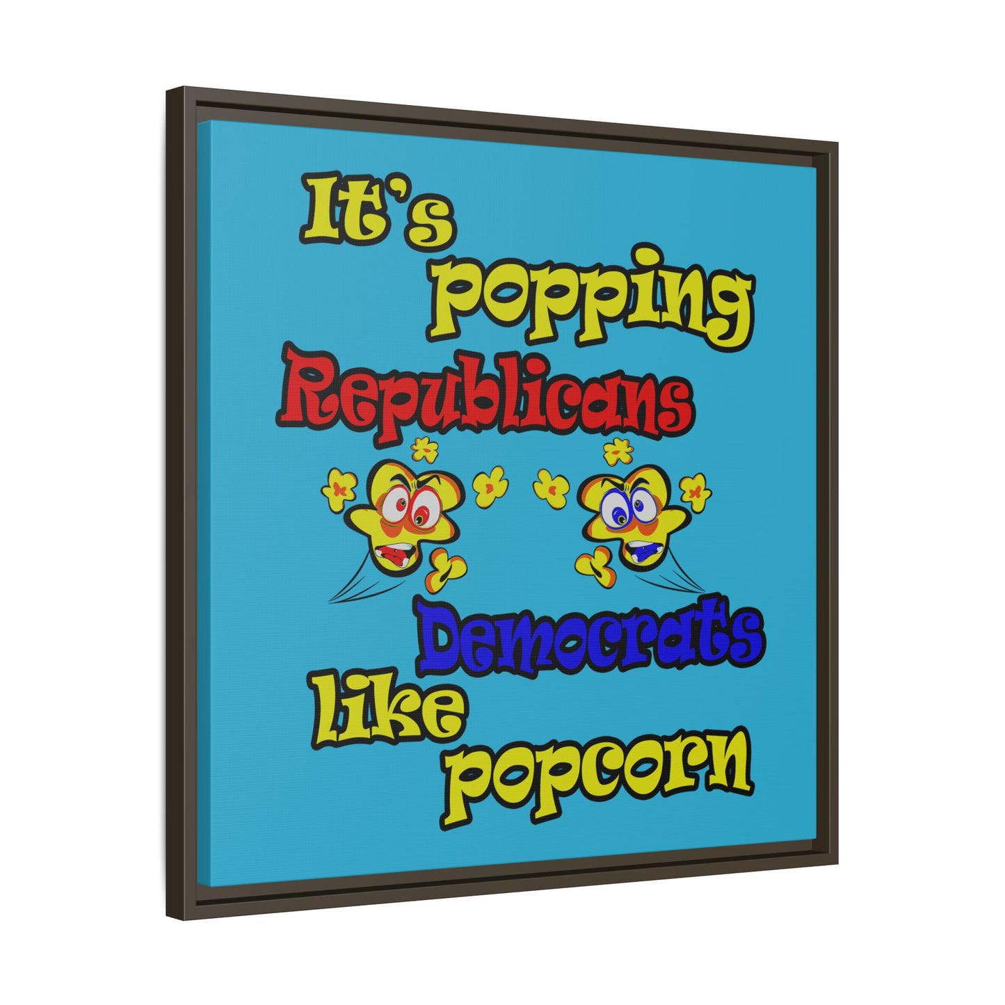 popping like popcorn - framed canvas art (turquoise)