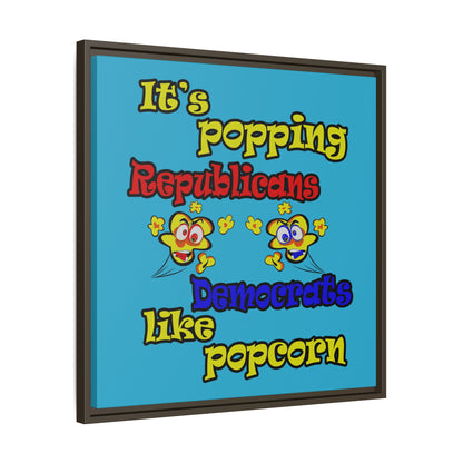 popping like popcorn - framed canvas art (turquoise)