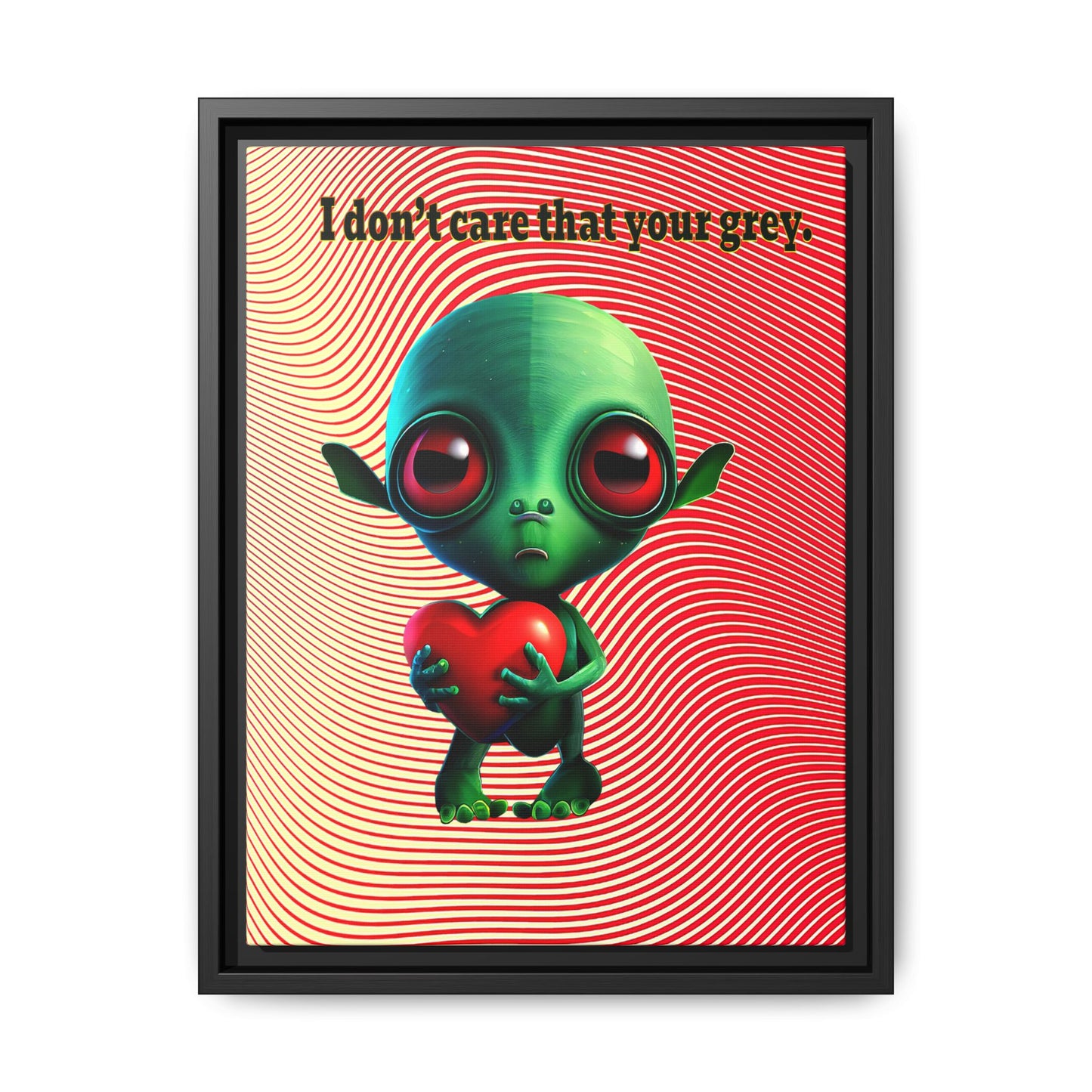 I don't care that your grey - framed canvas art (yellow-orange wave)
