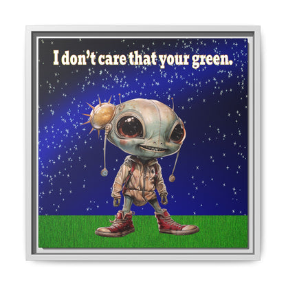 I don't care that your green - framed canvas art ('snoops' background)