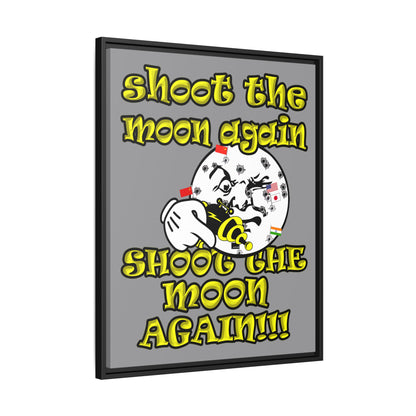 shoot the moon again - framed canvas art (grey)