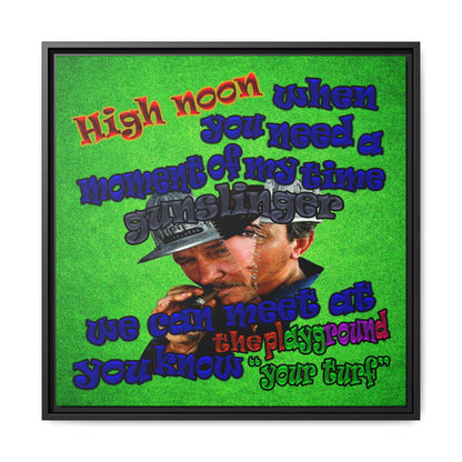 high noon - framed canvas art (green turf)