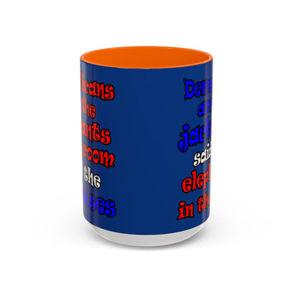 donkeys and elephants - Accent Mug (dark blue)
