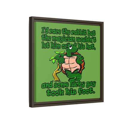turtle race - framed canvas art (green)