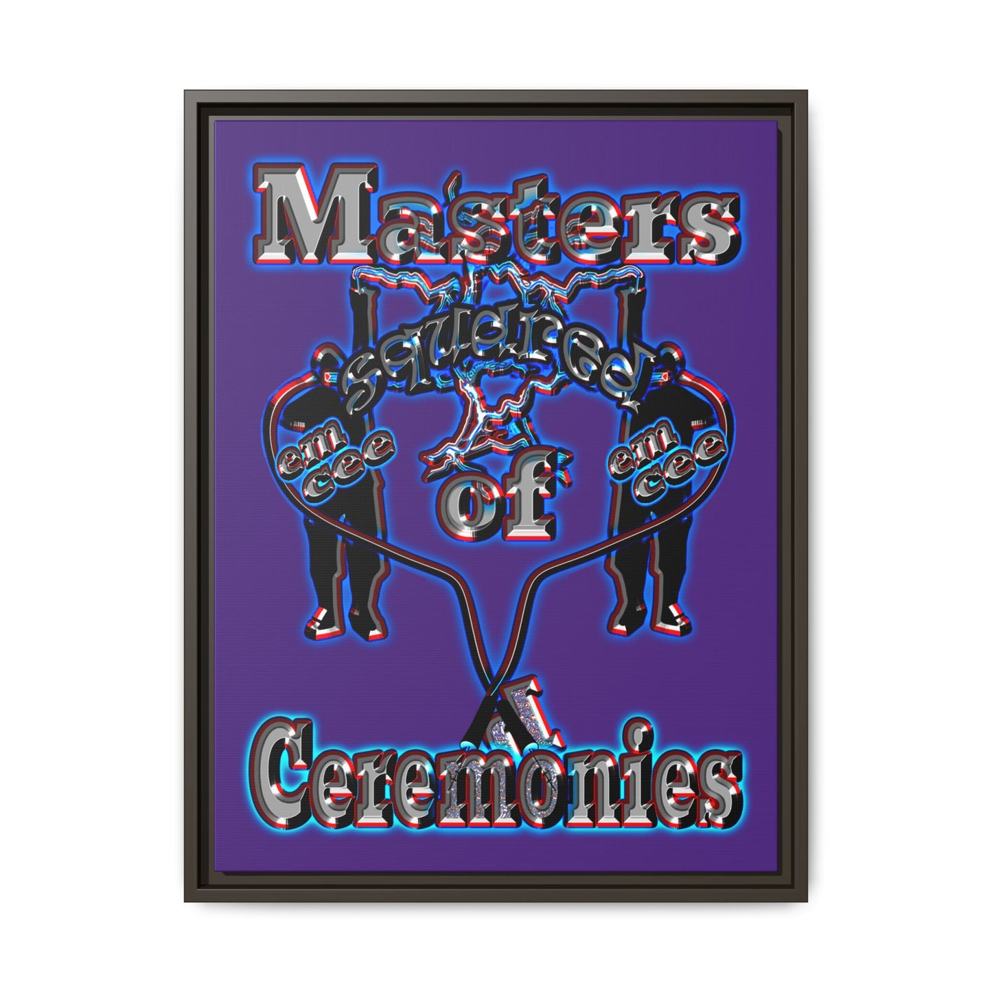em cee squared - framed canvas art (purple)
