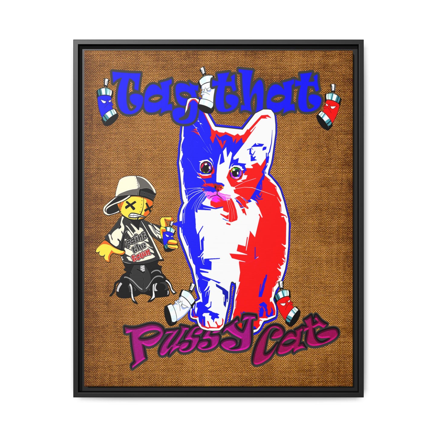 tag that - framed canvas art (brown papyrus)
