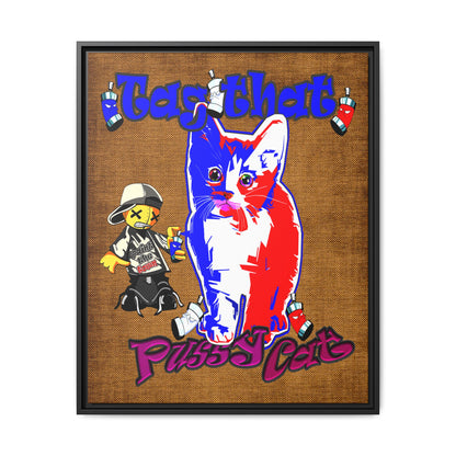 tag that - framed canvas art (brown papyrus)