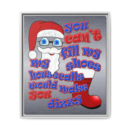 santa's shoes - framed canvas art (brushed nickel)