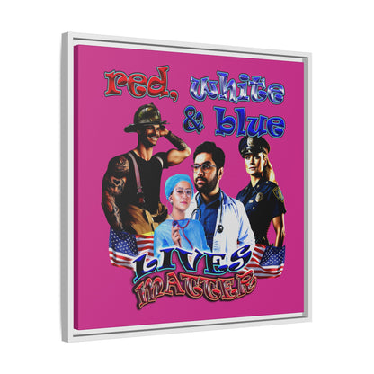 rw&b lives matter - framed canvas art (pink)