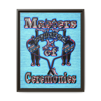 em cee squared - framed canvas art (faded blue)