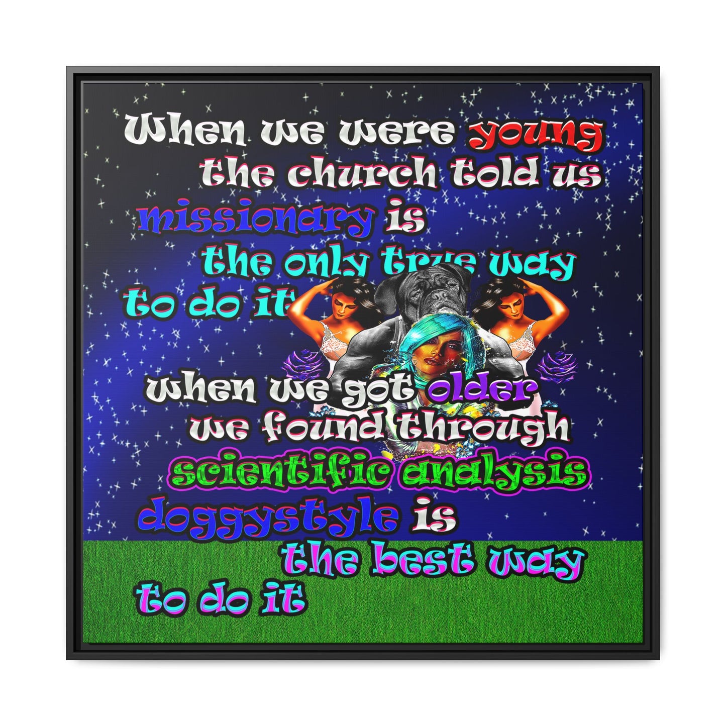 doggystyle - framed canvas art ('snoops' background)