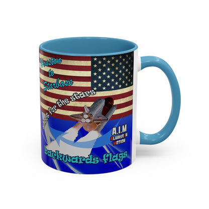 shoot for the stars - Accent Mug (blue-white wave)