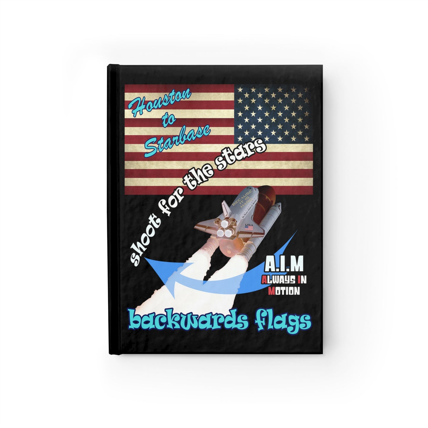 shoot for the stars - journal-lined (black)