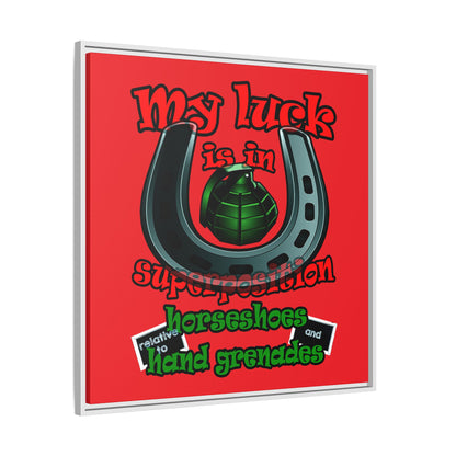 my luck - framed canvas art (red)