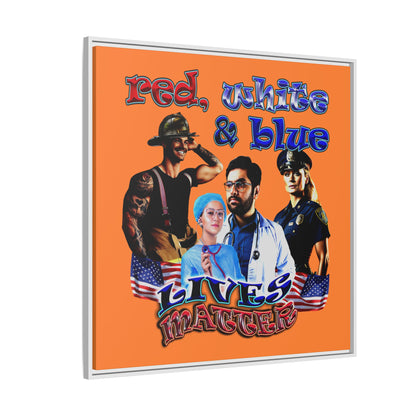 rw&b lives matter - framed canvas art (crusta)