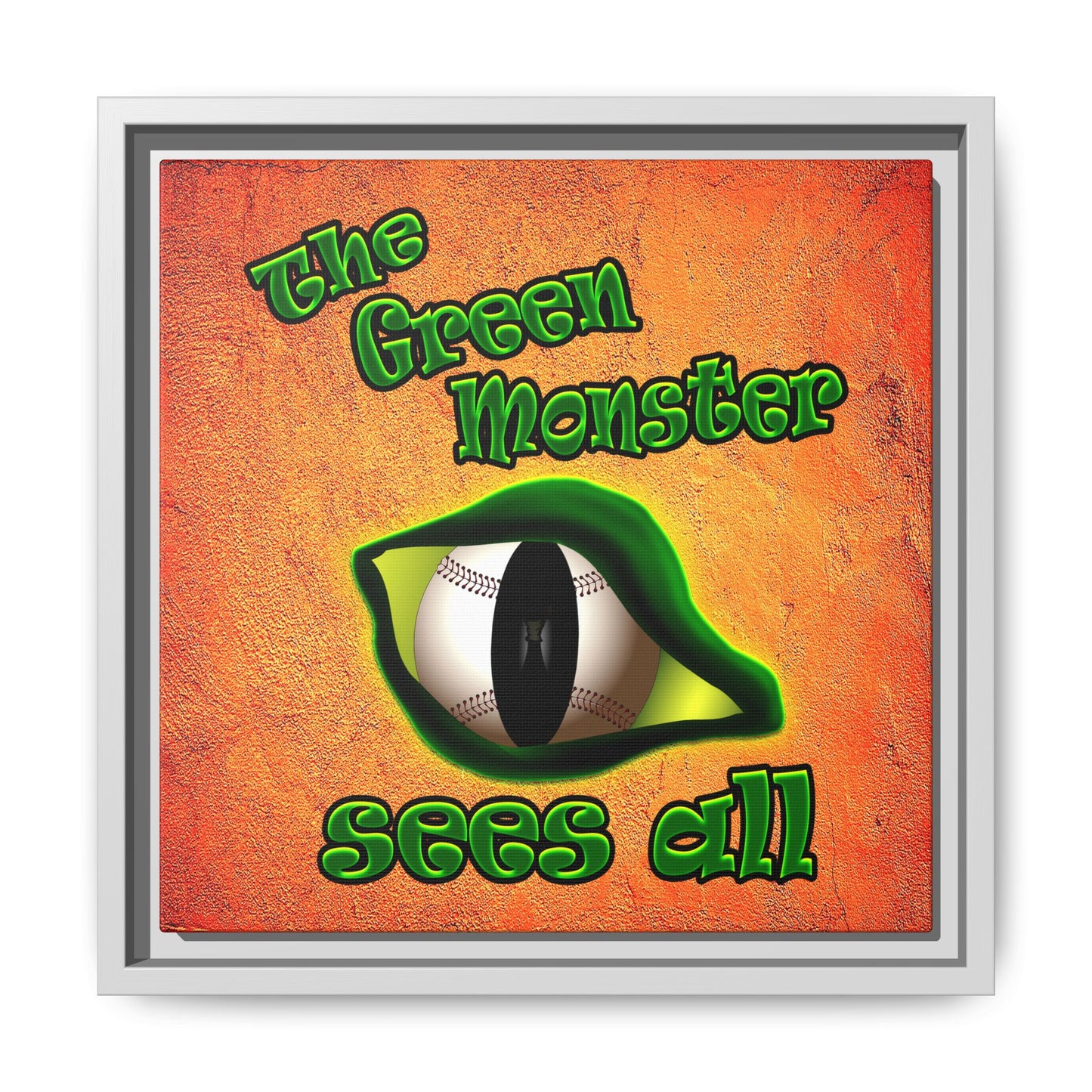 green monster - framed canvas art (burnt orange)