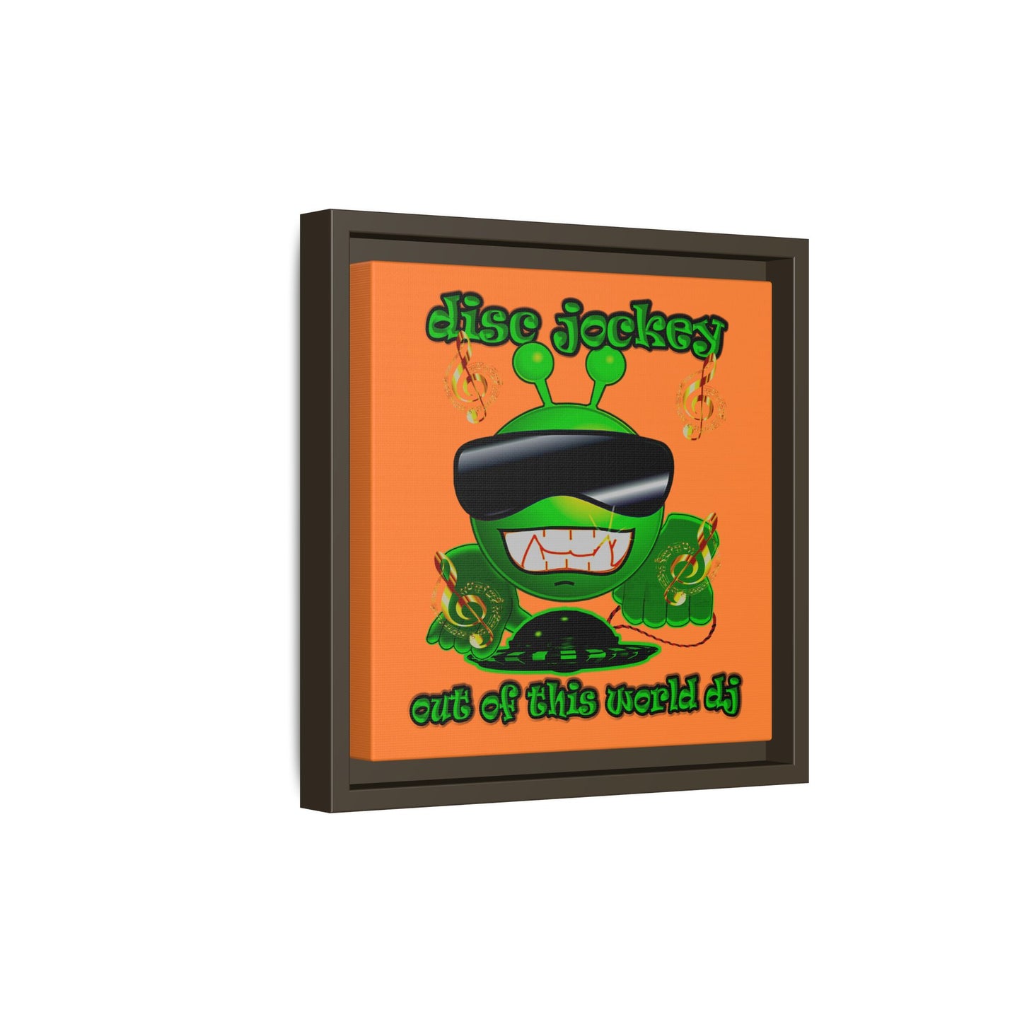 disc jockey - framed canvas art (crusta)