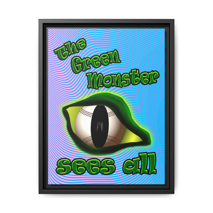 green monster - framed canvas art (light blue-purple wave)