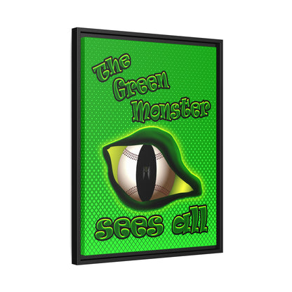green monster - framed canvas art (logo green)