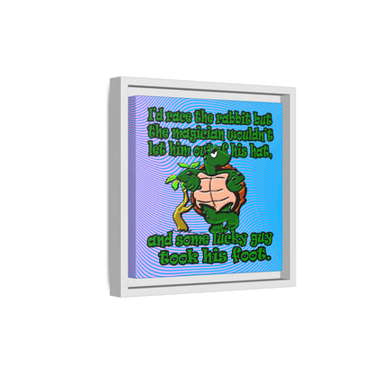 turtle race - framed canvas art (light blue-purple wave)