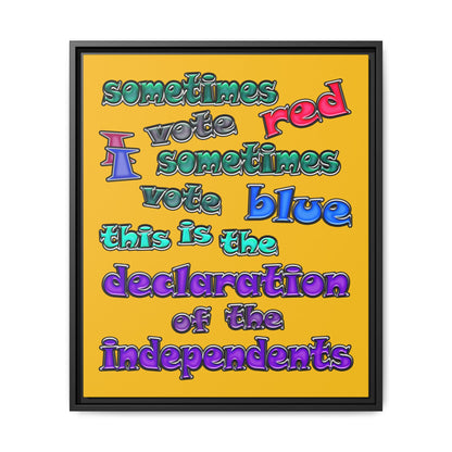 declaration of the independents - framed canvas art (yellow)