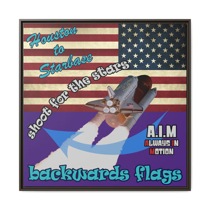 shoot for the stars - framed canvas art (purple)