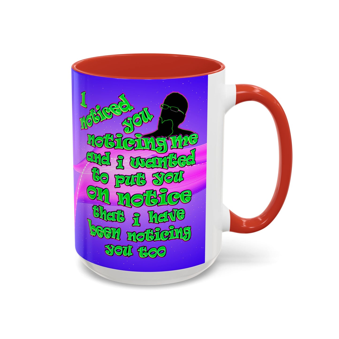 noticed you noticing - Accent Mug (purple-pink wave)