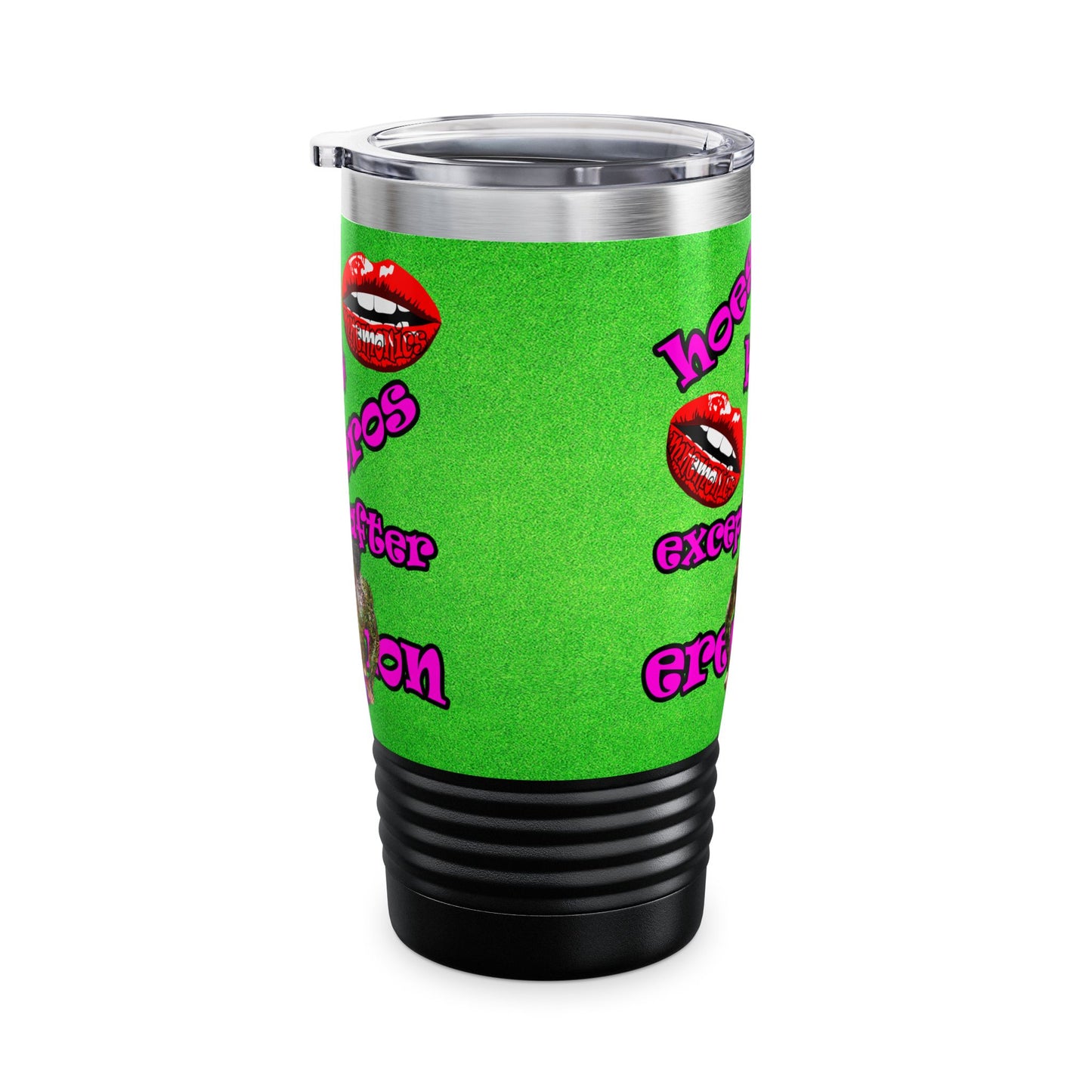 hoes b4 bros - Ringneck Tumbler, 20oz (green turf)