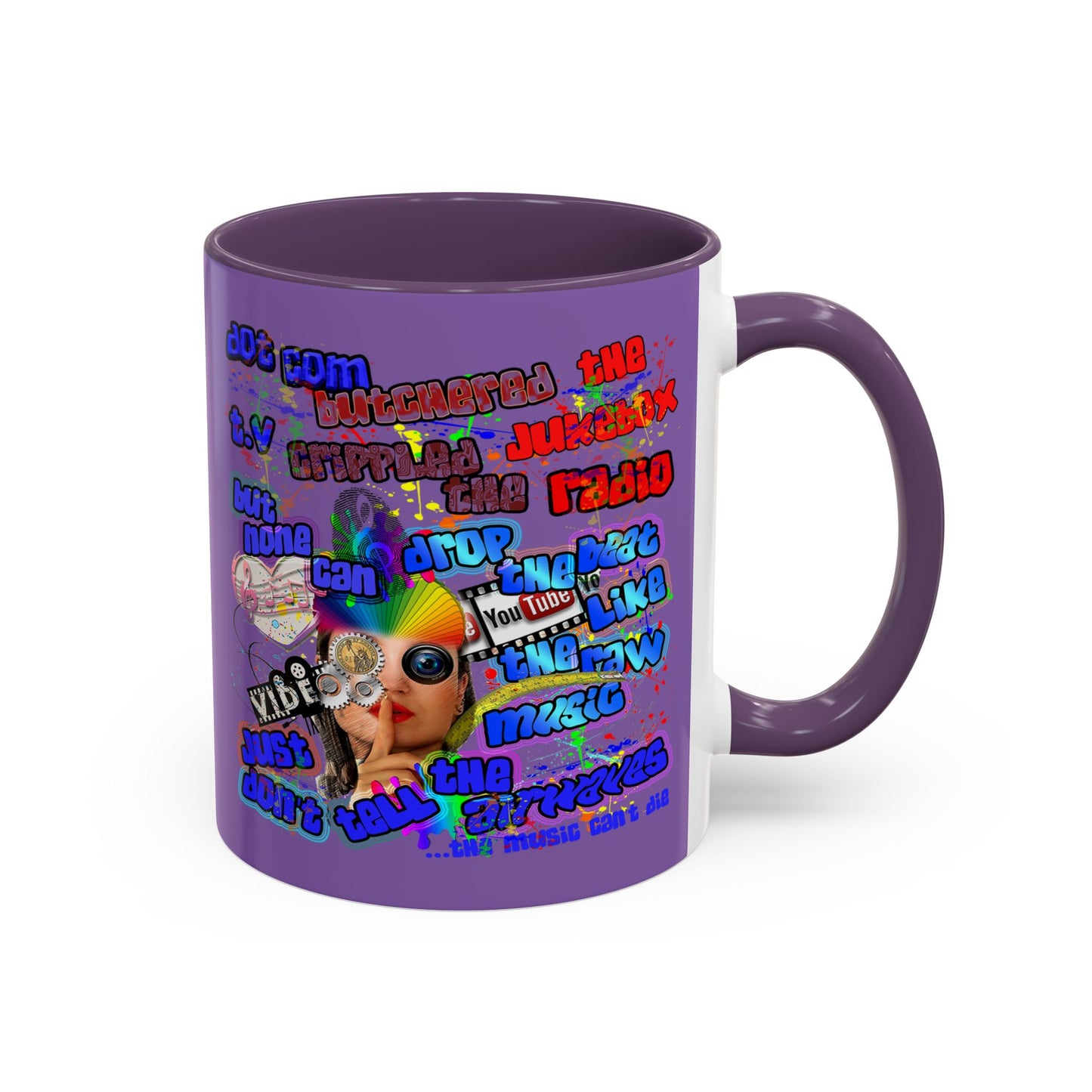 drop the beat - Accent Mug (light purple)
