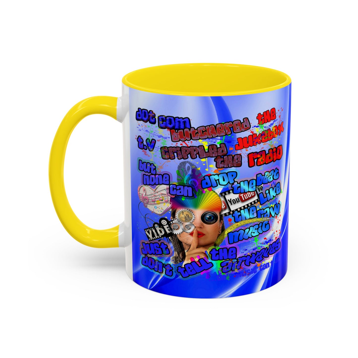 drop the beat - Accent Mug (blue-white wave)