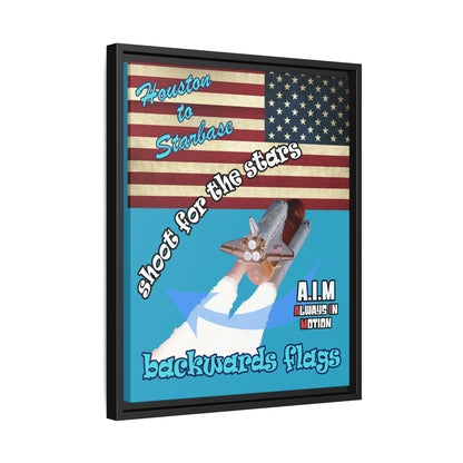 shoot for the stars - framed canvas art (turquoise)