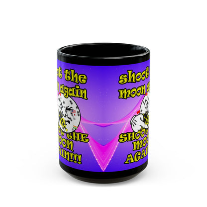 shoot the moon again - Black Mug (purple-pink wave)