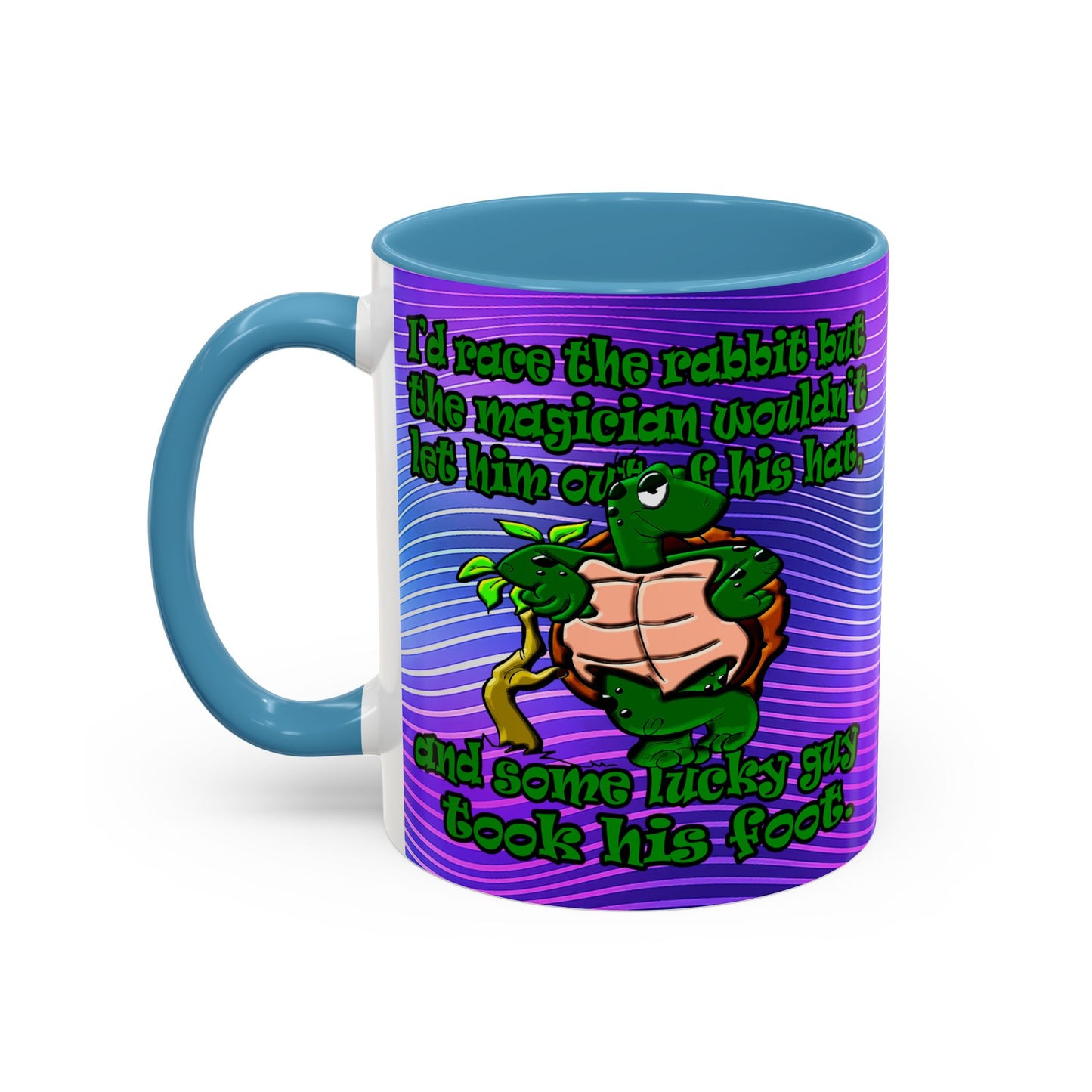 turtle race - Accent Mug (purple wave)