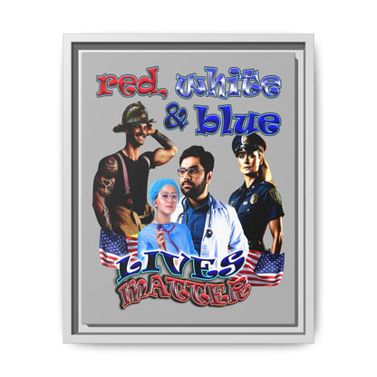 rw&b lives matter - framed canvas art (light grey)