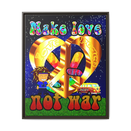 love peace - framed canvas art ('snoops' background)