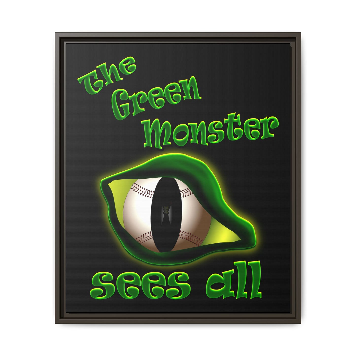 green monster - framed canvas art (black)