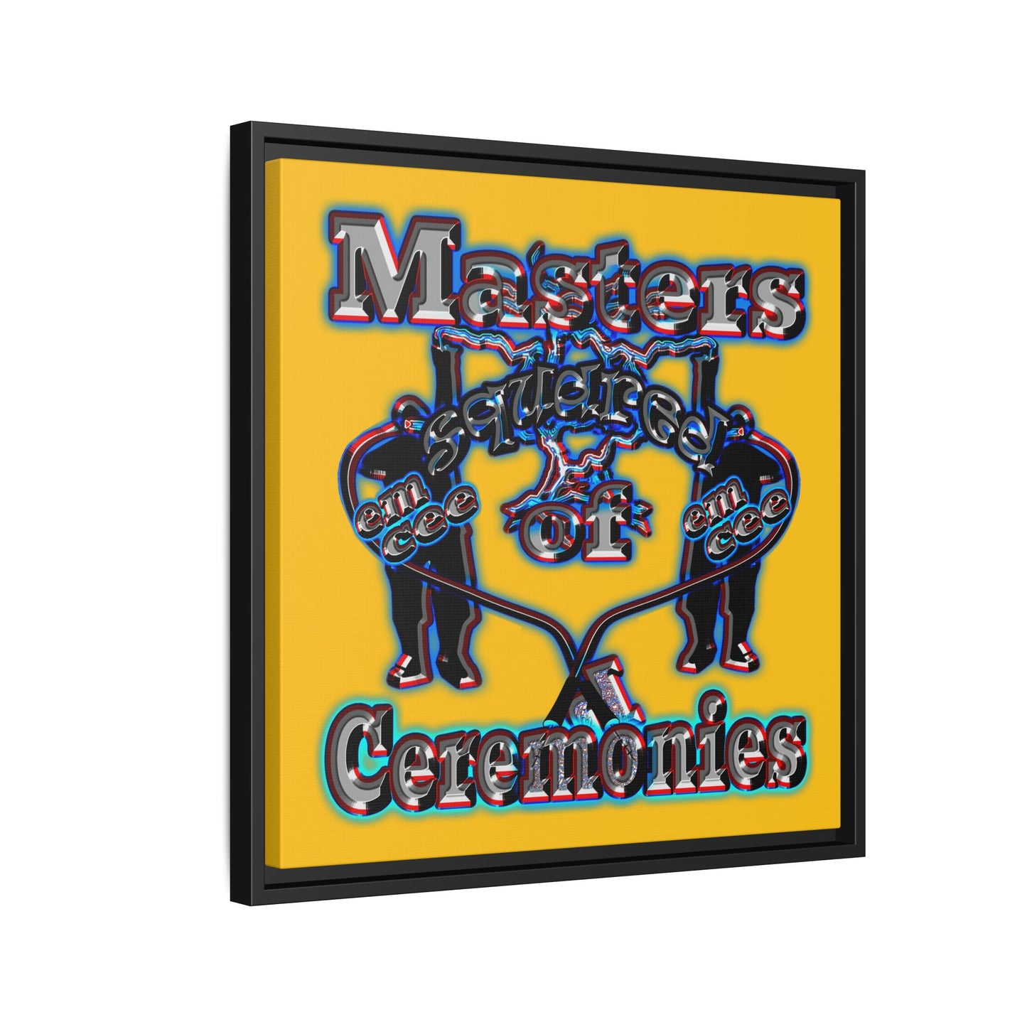 em cee squared - framed canvas art (yellow)