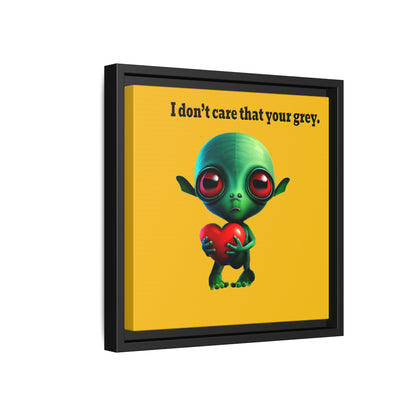 I don't care that your grey - framed canvas art (yellow)