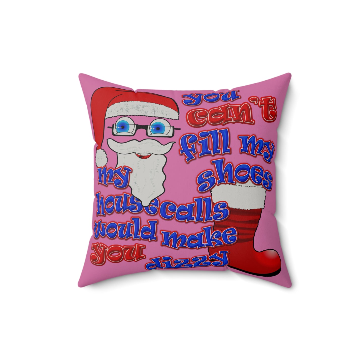 santa's shoes - Faux Suede Square Pillow - (light pink)
