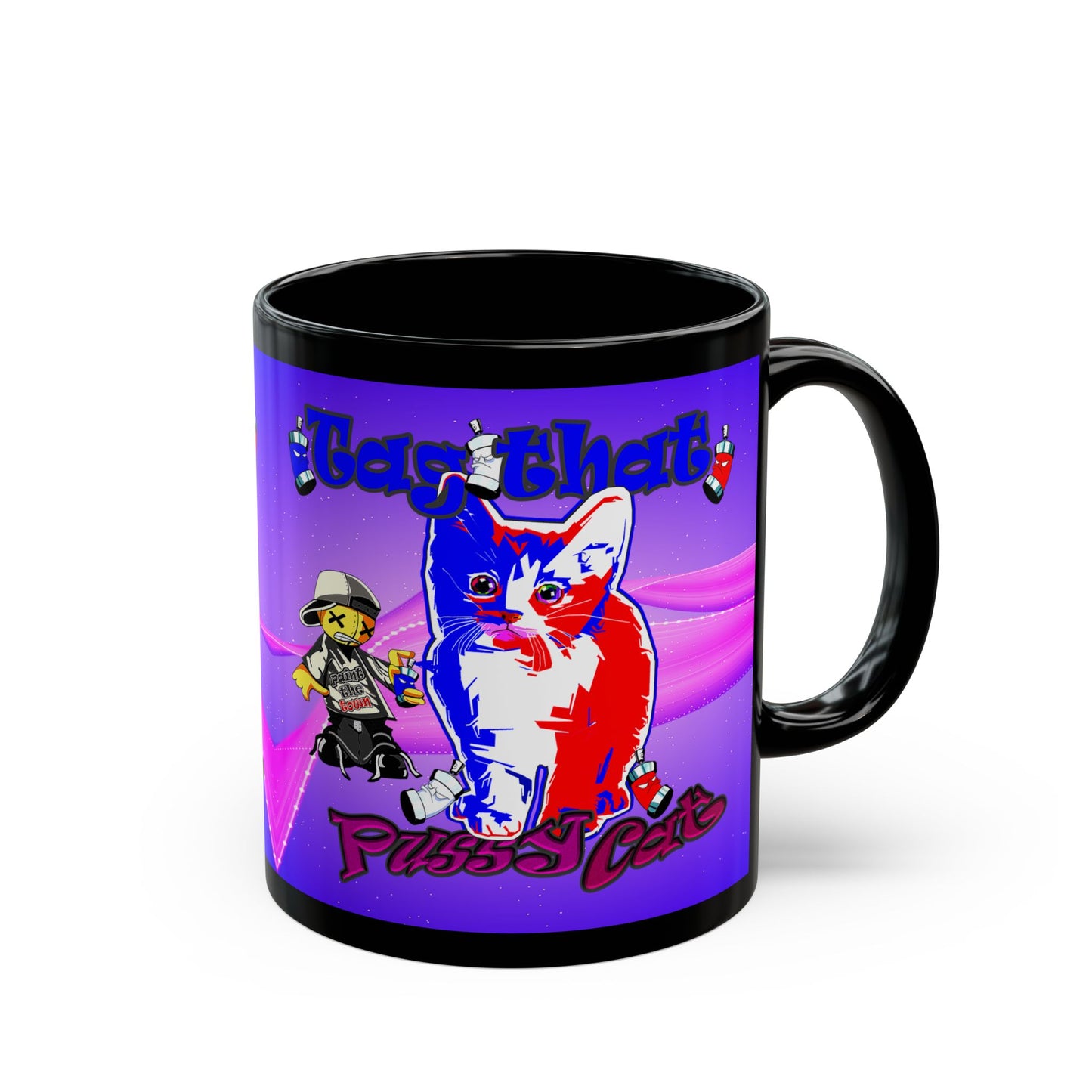 tag that - Black Mug (purple-pink wave)