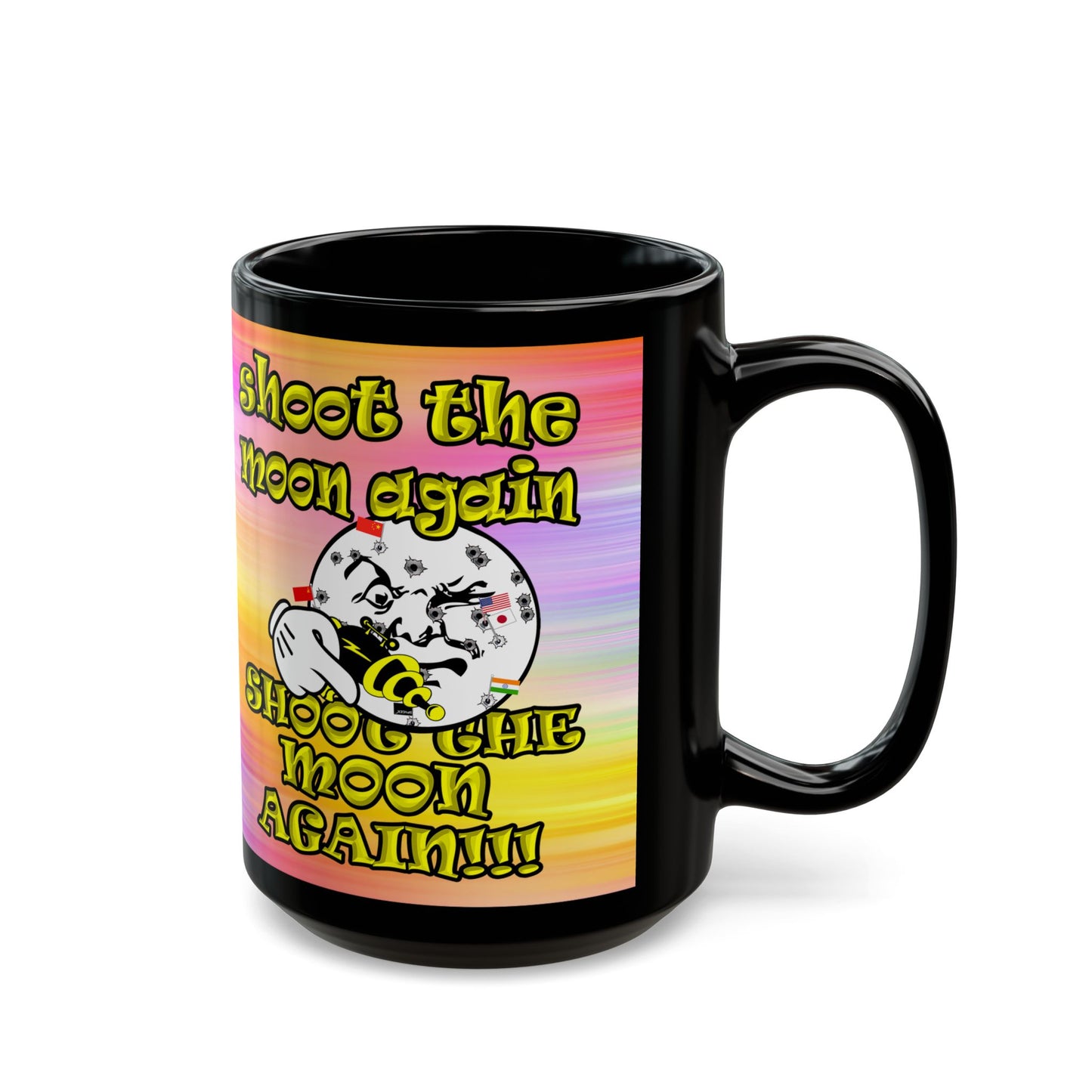 shoot the moon again - Black Mug (color blur)