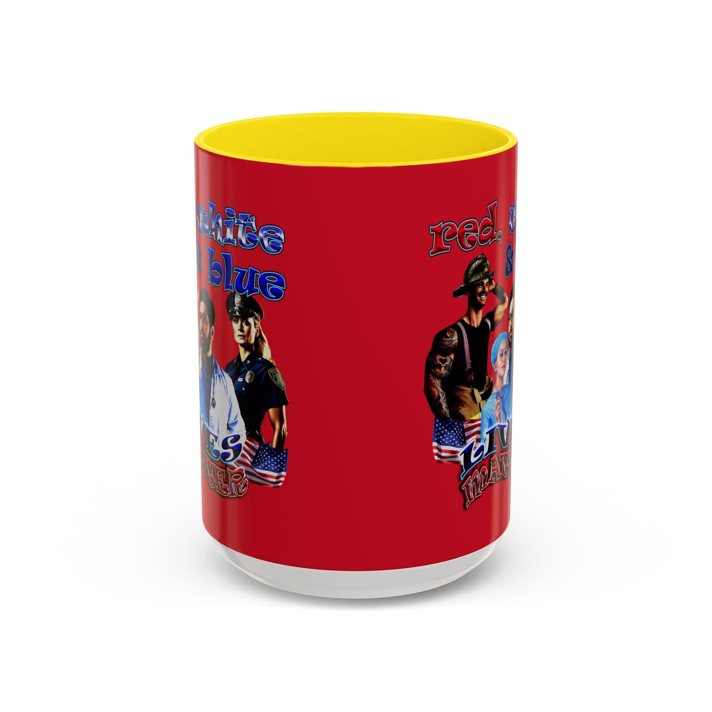 rw&b lives matter - Accent Mug (dark red)