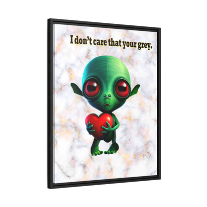 I don't care that your grey - framed canvas art (white marble)